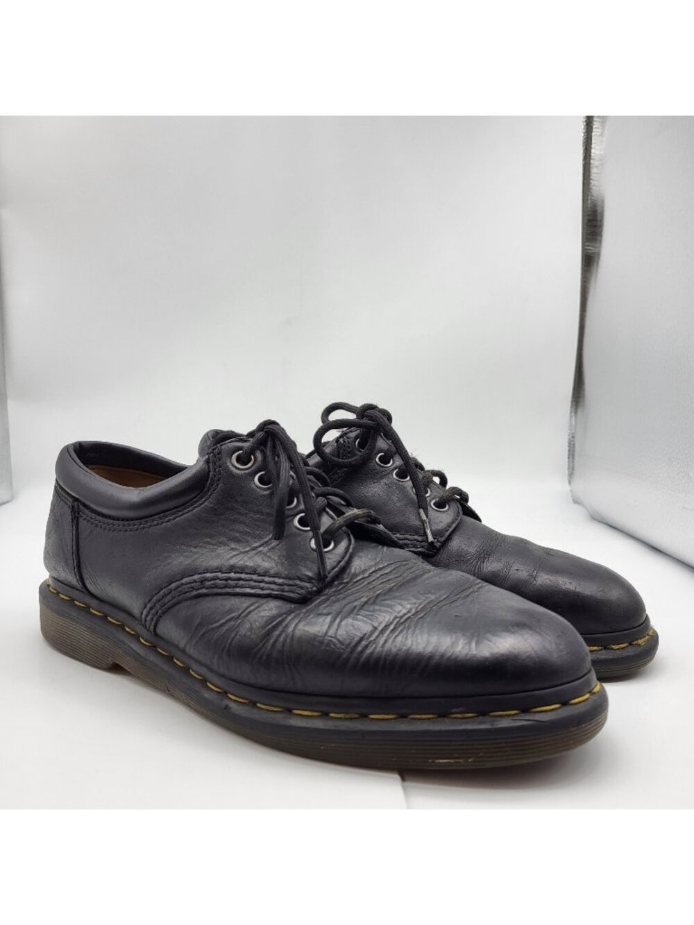 Dr Martens Black Napa Leather Oxford Shoes Size Men's 10 Chunky